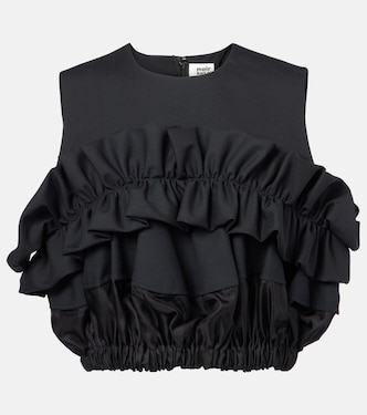 Ruffled wool top | Noir Kei Ninomiya