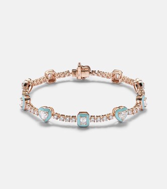 18kt rose gold and enamel bracelet with diamonds | Kamyen