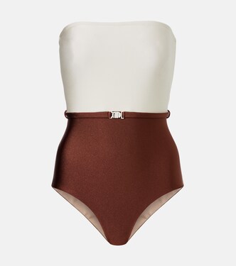 Bicolor belted swimsuit | Adriana Degreas