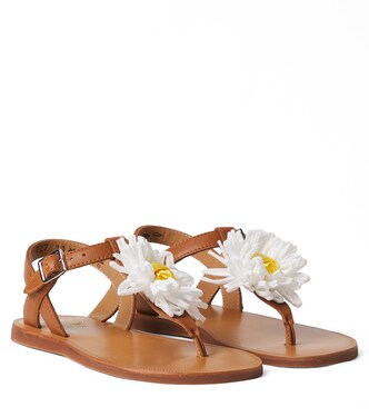 Plagette thong leather sandals | Pom d'Api