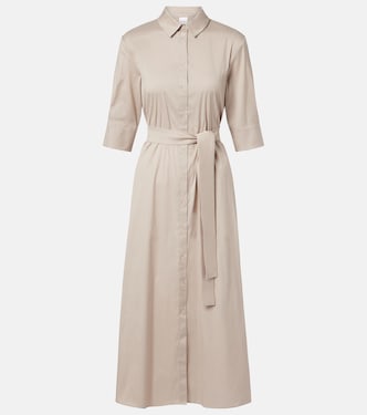 Cognac cotton-blend midi dress | Max Mara
