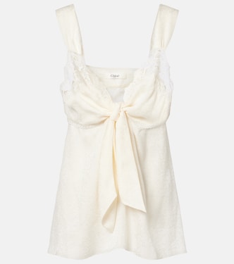 Top aus Seide mit Spitze | Chloé