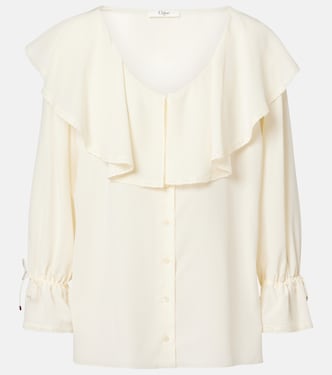 Ruffled silk georgette blouse | Chloé