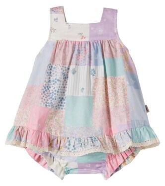 Baby Ayla and Silla cotton dress and bloomers set | Wheat