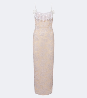 Ruffled sequined lace slip dress | Alessandra Rich