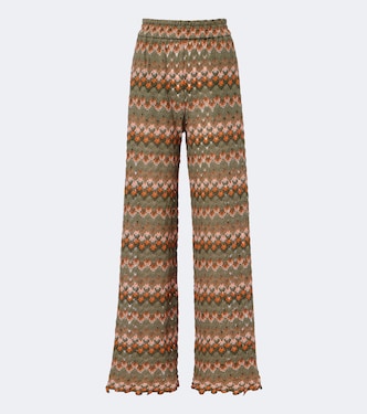 Bestickte Hose mit weitem Bein aus einem Baumwollgemisch | La DoubleJ