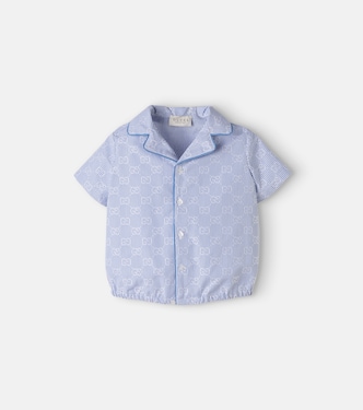 Baby Hemd GG aus Baumwollpopeline | Gucci Kids
