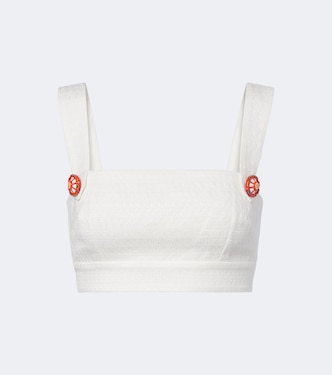 Top cropped in misto cotone e lino | Dolce&Gabbana