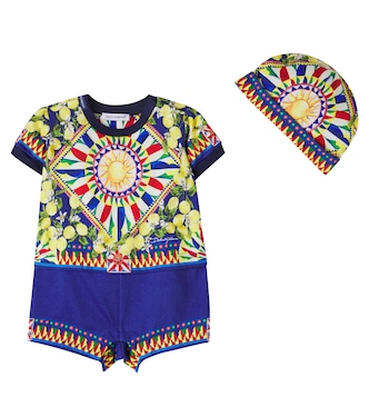 Baby Carretto cotton bodysuit and beanie set | Dolce&Gabbana Kids
