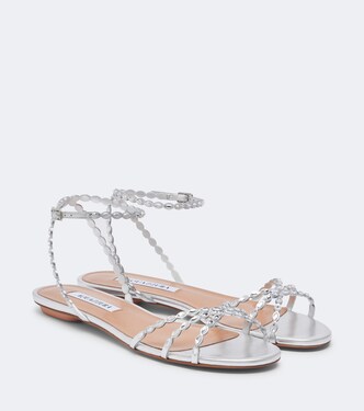 Love Struck embellished leather sandals | Aquazzura