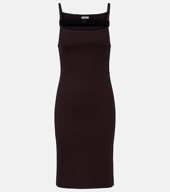 Ribbed-knit cotton jersey midi dress | Courrèges