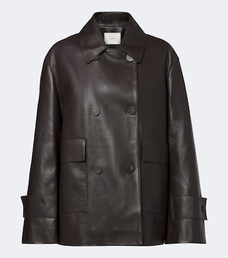 Delia double-breasted leather jacket | Joseph