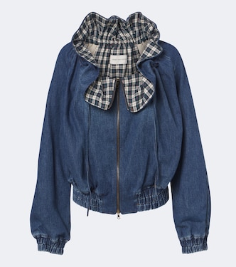 格纹荷叶边牛仔夹克 | Dries Van Noten