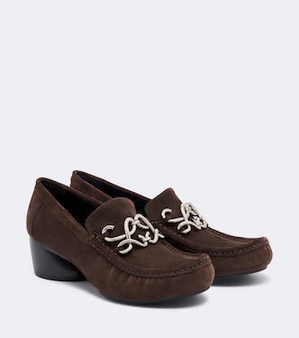 Dive Double L suede loafer pumps | Loewe