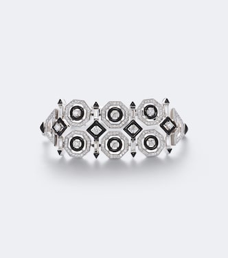 Oui 18kt white gold and enamel bracelet with diamonds | Nikos Koulis