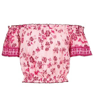 Camilla floral off-shoulder blouse | Poupette St Barth