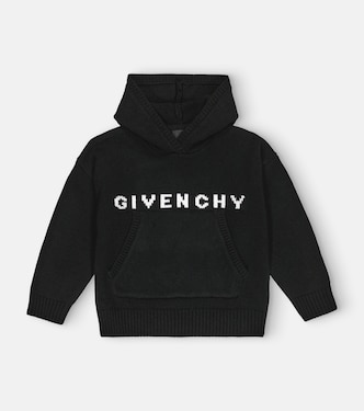 Logo wool and cashmere hoodie | Givenchy Kids