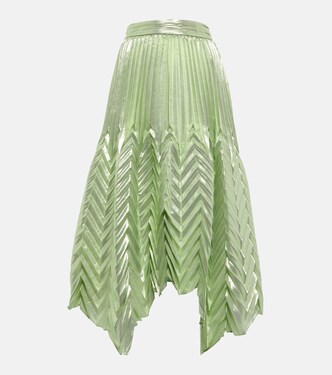 Pleated silk-blend midi skirt | Simkhai