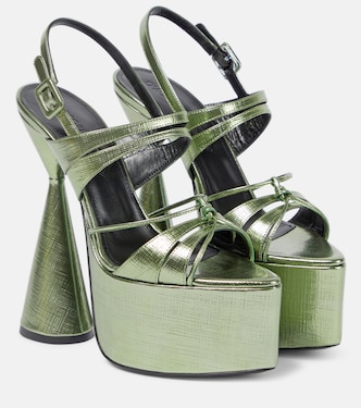 Belle metallic leather platform sandals | D'Accori