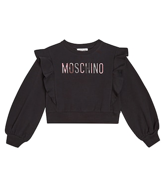Logo cotton-blend jersey sweatshirt | Moschino Kids