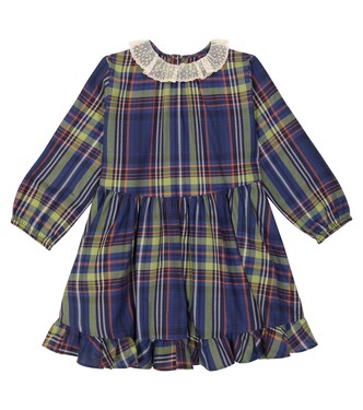 Thays tartan cotton dress  | Bonpoint