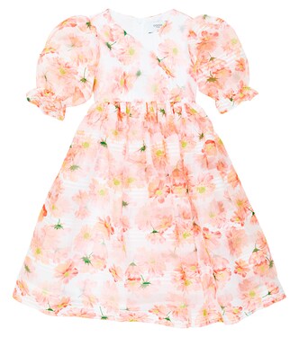 Puff-sleeve floral chiffon dress | Paade Mode