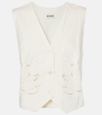Norah embroidered cotton and linen vest | Rixo
