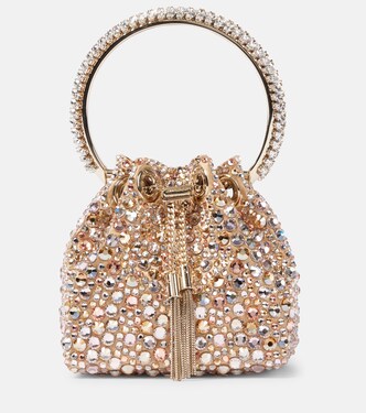 Bucket-Bag Bon Bon Micro aus Satin mit Kristallen | Jimmy Choo