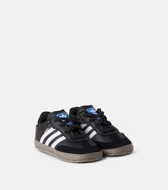 Baby Samba suede-trimmed leather sneakers | Adidas Originals Kids
