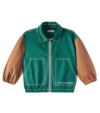 Colorblocked cotton twill jacket | Tinycottons