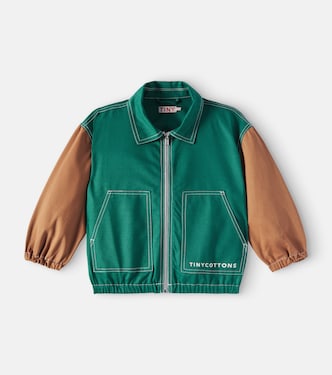 Colorblocked cotton twill jacket | Tinycottons