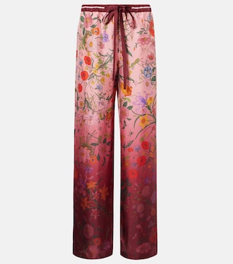 Pantaloni in seta a gamba larga | Gucci