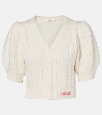 Pointelle wool and cashmere cardigan | Chloé