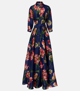 Robe longue Gazar à fleurs | Carolina Herrera