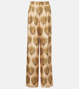 Printed high-rise silk palazzo pants | Dolce&Gabbana