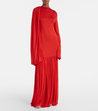 Sara draped jersey gown in red - Calvin Klein Collection | Mytheresa