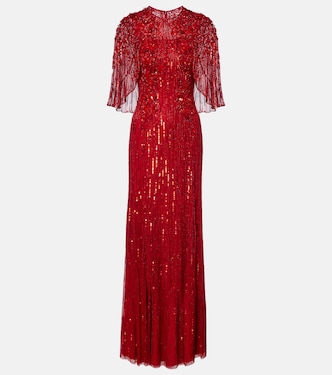 Violetta embellished caped gown | Jenny Packham