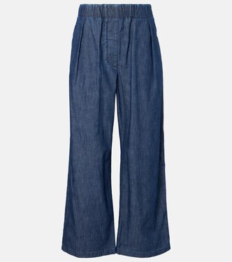 Pantalones anchos de chambray de algodón | Jil Sander