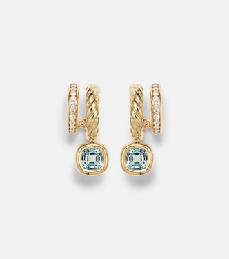 DY Mercer® 18kt gold earrings with topaz and diamonds | David Yurman