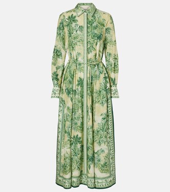 Sara printed cotton and silk shirt dress | Alémais