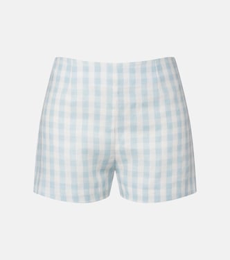 Lila gingham linen shorts | Faithfull