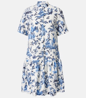 Vestido corto de popelín floral | Erdem