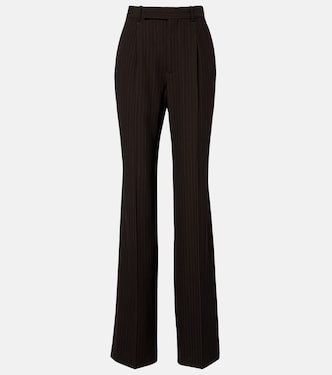 Pinstripe wool-blend wide-leg pants | Saint Laurent