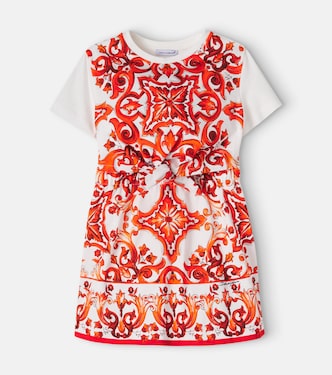 Kleid Majolica aus Baumwoll-Jersey | Dolce&Gabbana Kids