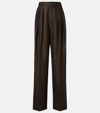 Herringbone wool wide-leg pants | Saint Laurent