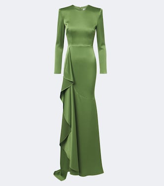Draped crêpe satin gown | Alex Perry