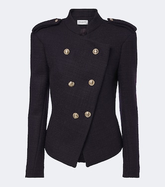 Double-breasted wool-blend tweed jacket | Balmain
