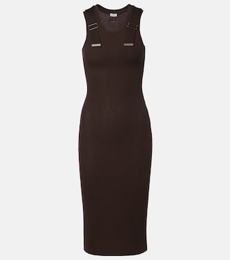 Ribbed-knit cotton-blend midi dress | Loewe