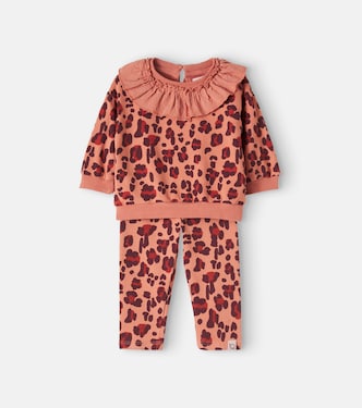 Baby leopard print sweatshirt and sweatpants set | Cozmo