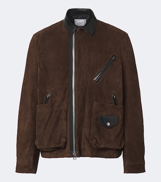 Leather-trimmed suede blouson jacket | Sacai
